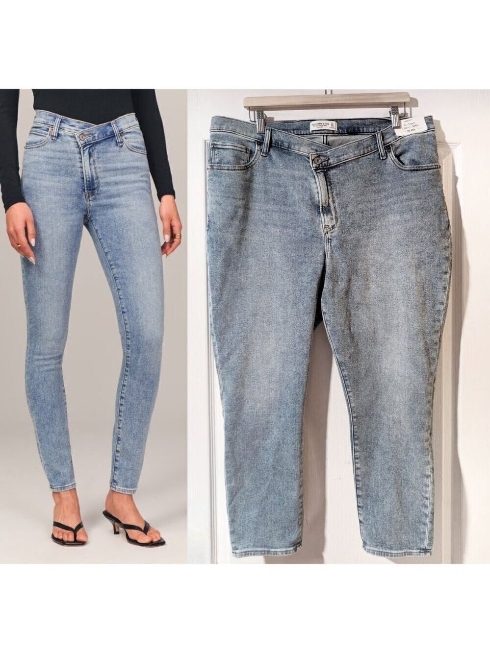 NWT Abercrombie & Fitch | High Rise Super Skinny Jeans with Criss-Cross Waist